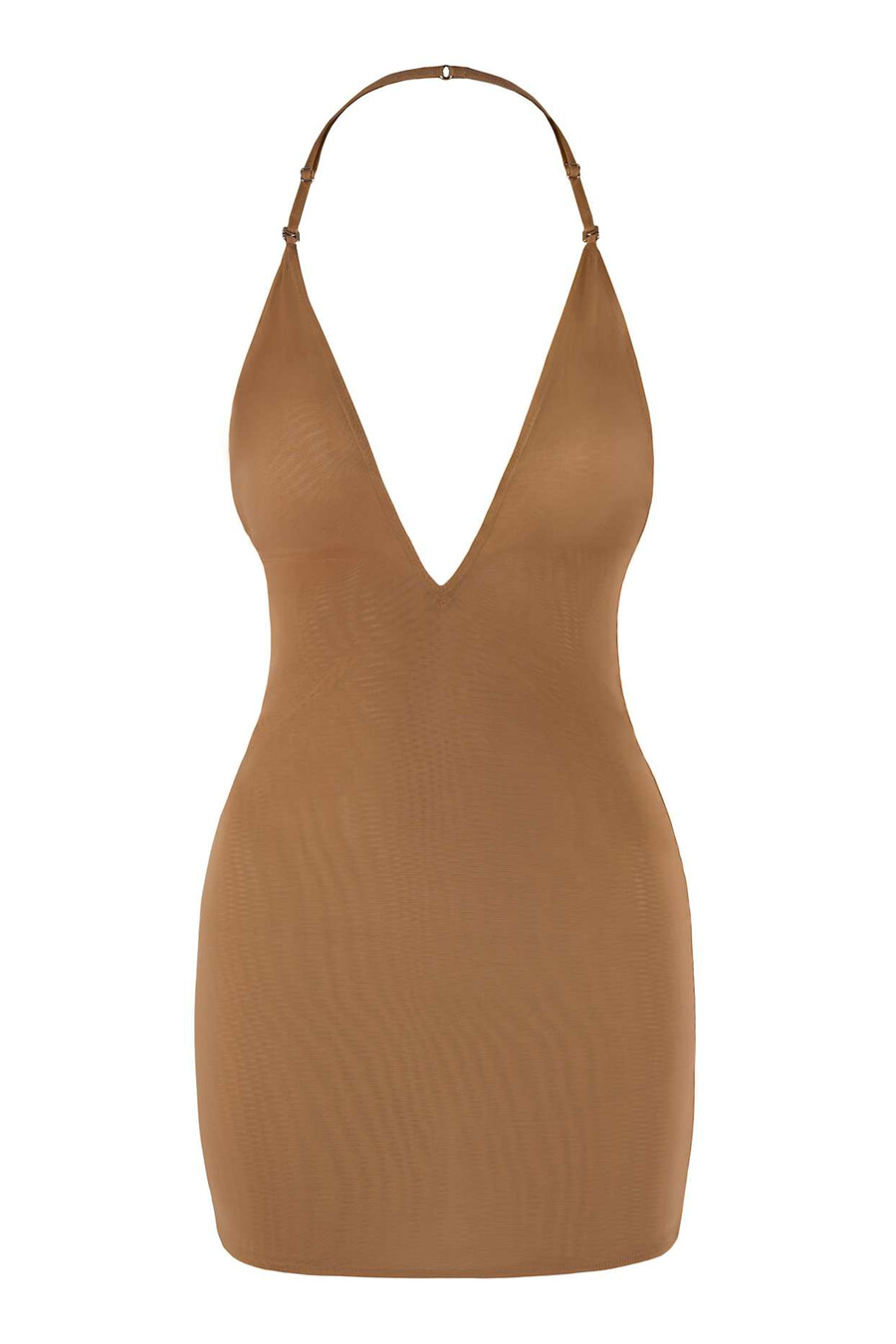 Μίνι φόρεμα intimates με απαλό πλέγμα και πολλές όψεις σε αμυγδαλένιο χρώμα