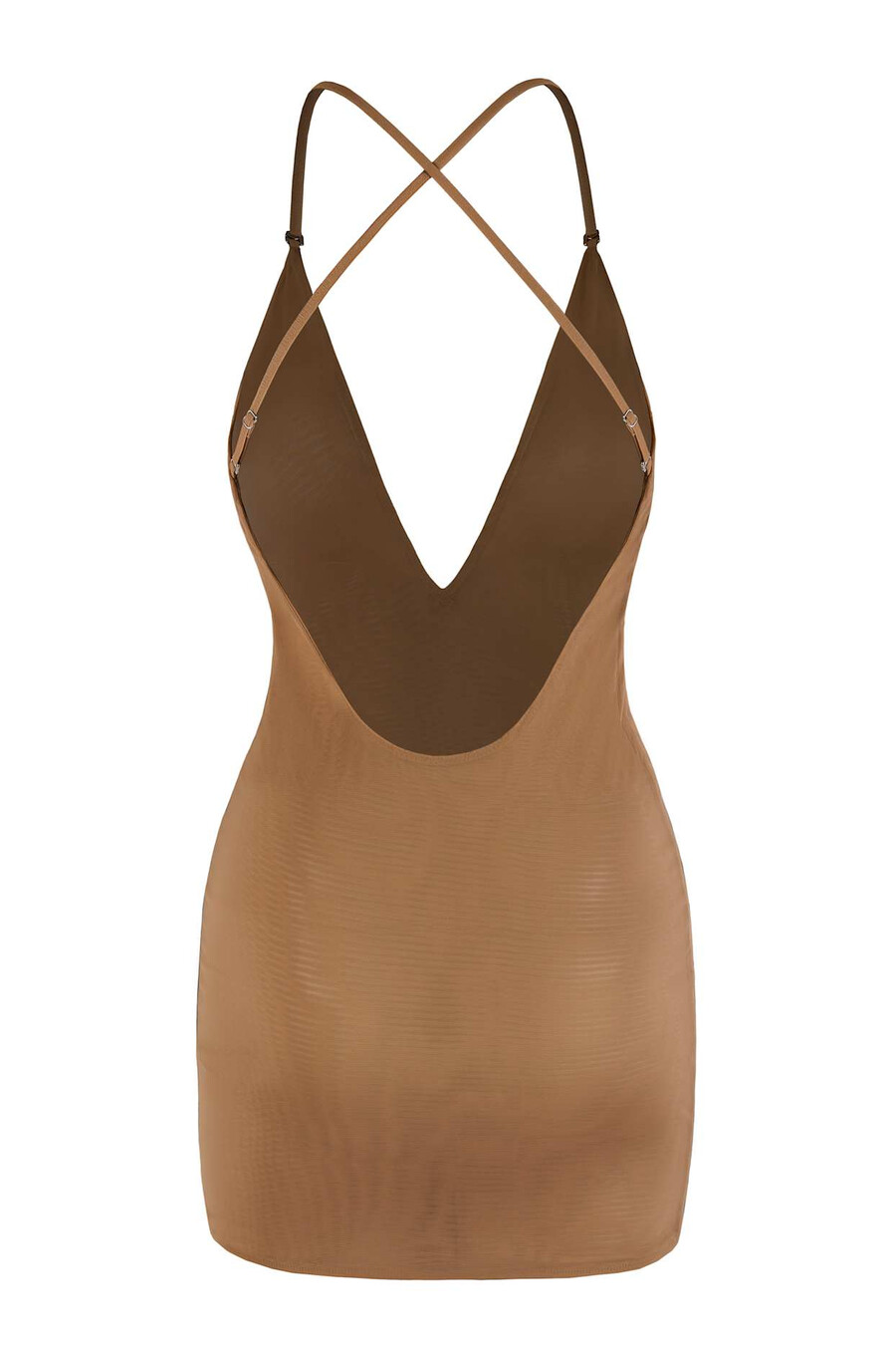 Μίνι φόρεμα intimates με απαλό πλέγμα και πολλές όψεις σε αμυγδαλένιο χρώμα