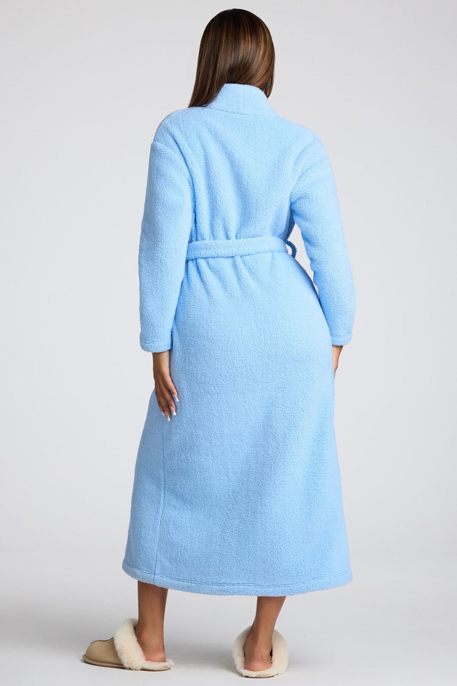 Ρόμπα από φλις με δέσιμο μπροστά σε χρώμα baby blue