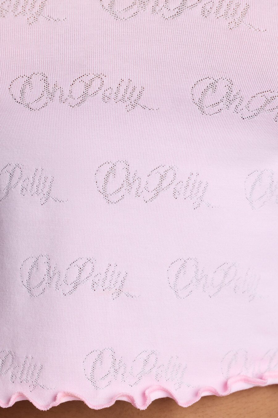Μίνι σορτς με ψηλόμεσο pointelle σε χρώμα baby pink