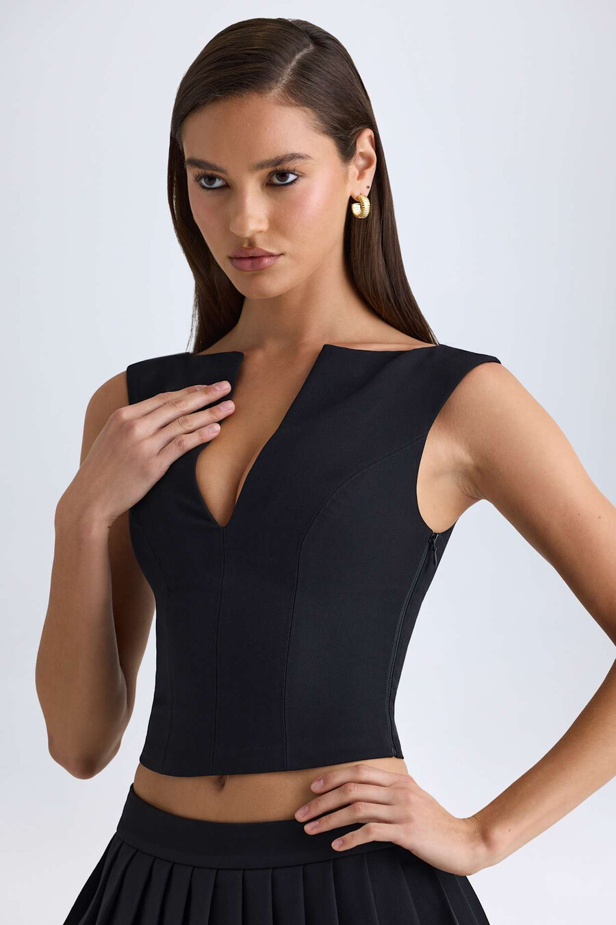 Ανοιχτό crop top σε Μαύρο