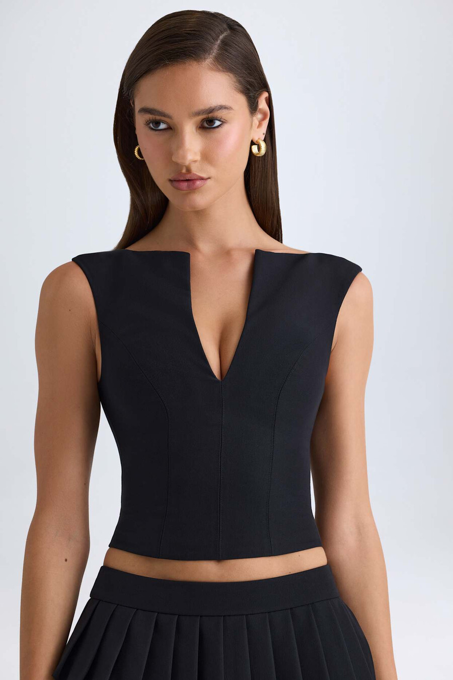 Ανοιχτό crop top σε Μαύρο