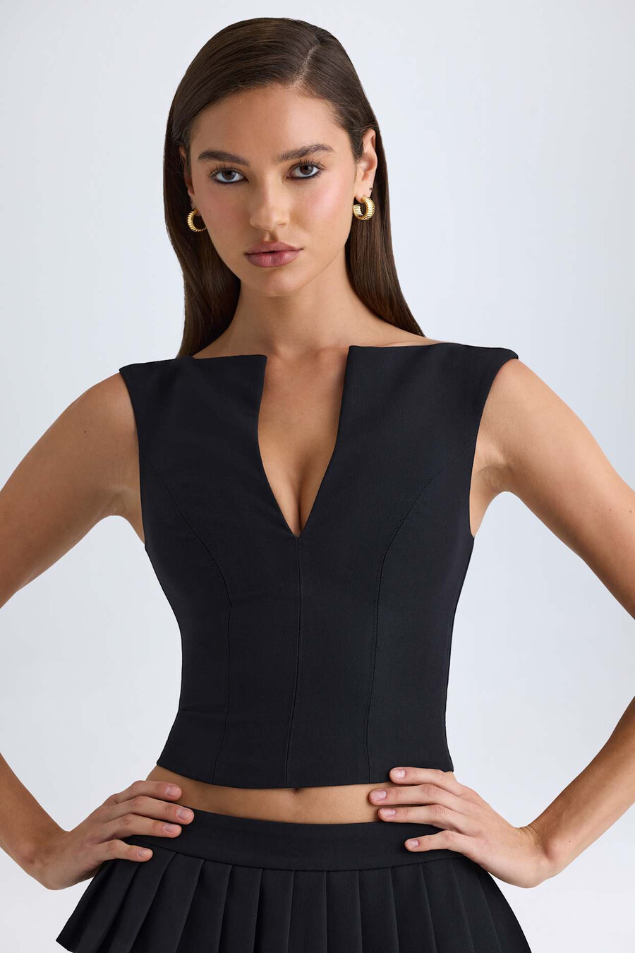 Ανοιχτό crop top σε Μαύρο