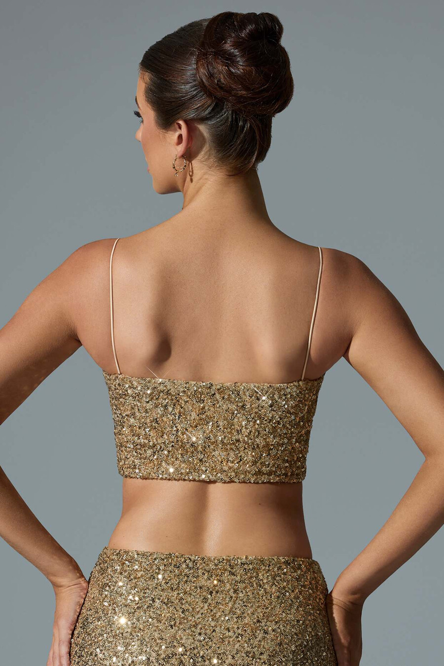 Διακοσμημένο crop top με Κομμάτια σε Χρυσό