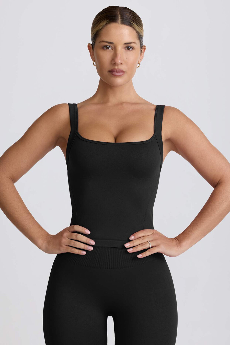super sculpt Αμάνικο Μπλούζα με Μακρύ Γραμμή και Αδιάβροχο Στυλ σε Μαύρο Χρώμα