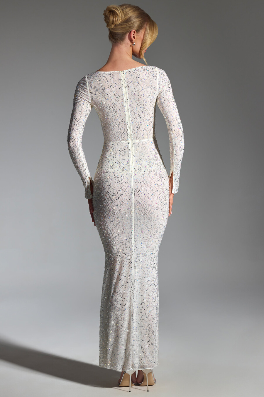 Φόρεμα fishtail maxi σε Λευκό Χρώμα